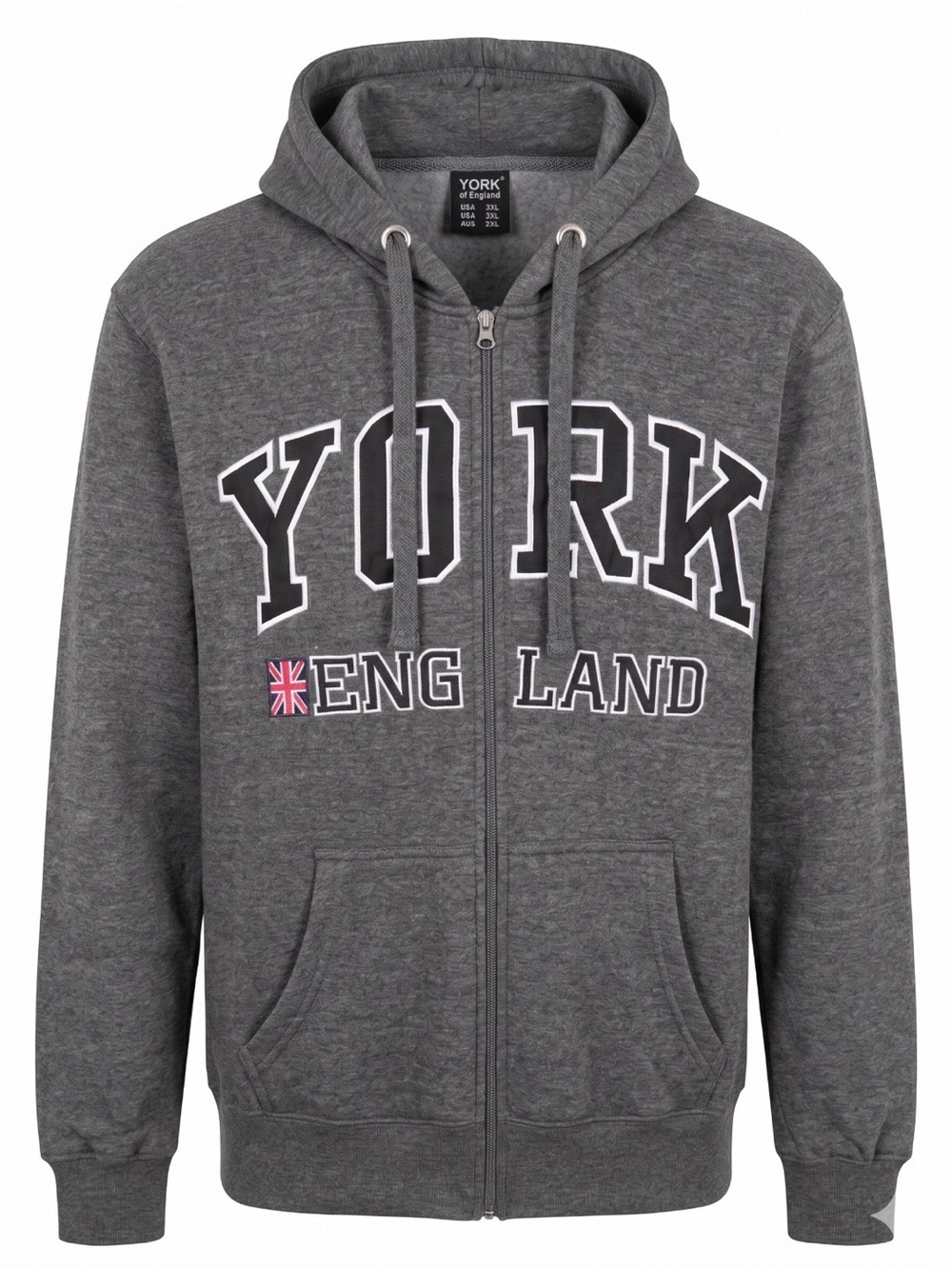 NWOT York England Hooded Zip Jacket - Gray Sz XL